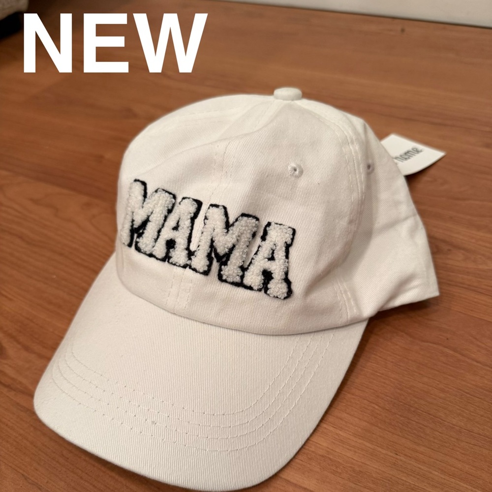 MAMA Embroidered White Kids Baseball Cap